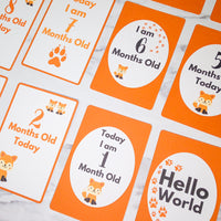 Handmade Baby Milestone Cards Fox Theme