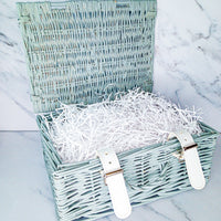 Luxurious Grey Wicker Hamper Basket and White Straps
