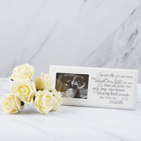 Baby scan photo frame, with engraved poem.