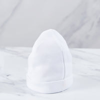 White baby hat, 100% cotton. 