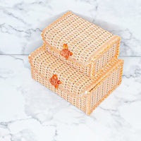 Two keepsake bamboo boxes.