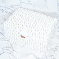 Wicker gift basket.