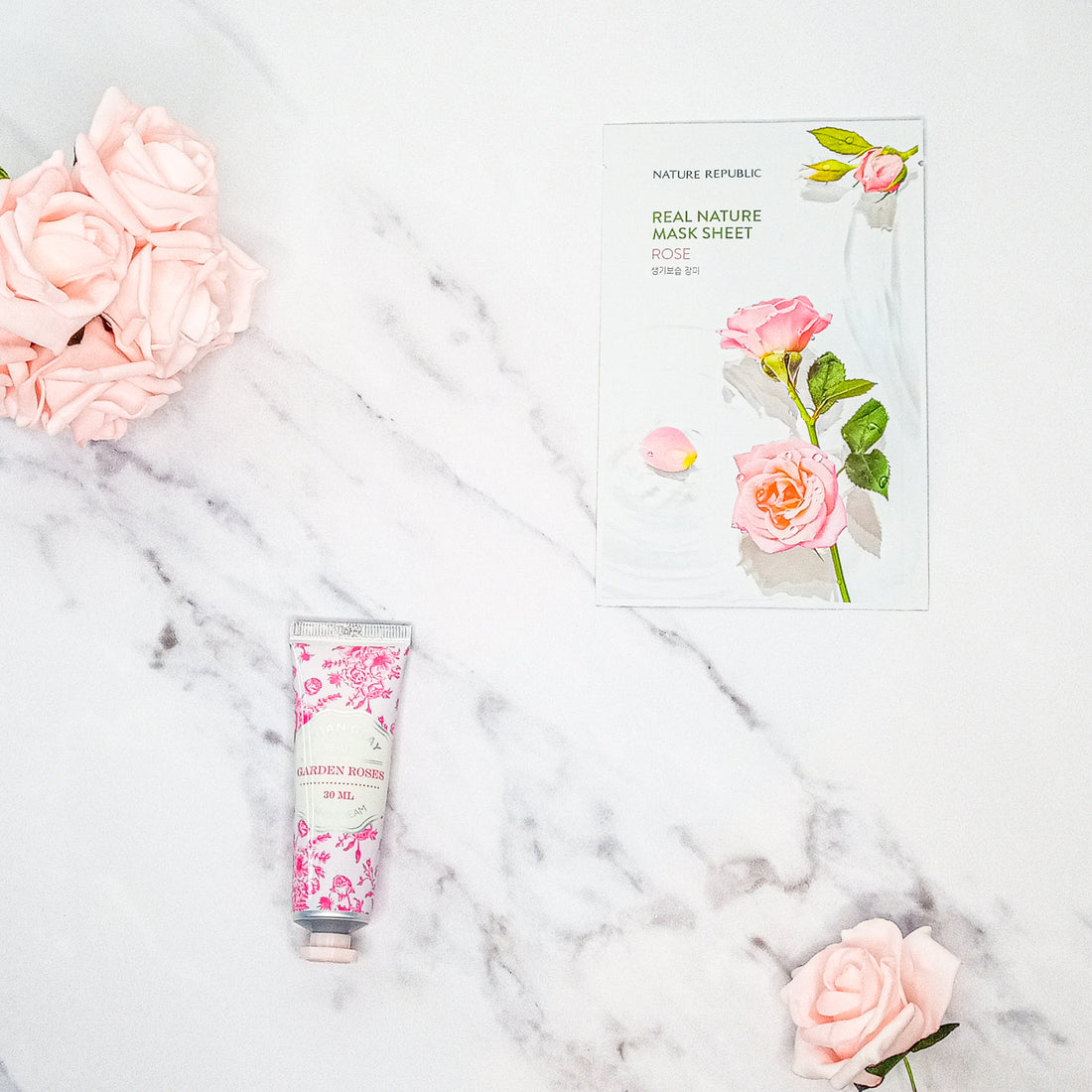 Luxury Pink Rose Facial Mask with Hand Cream for Pregnancy Hamper Box