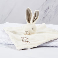 Baby bunny toy with waffle blanket & cellular blanket. 