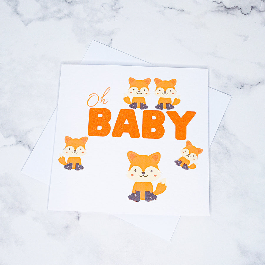 Oh Baby Fox Pattern Greeting Card